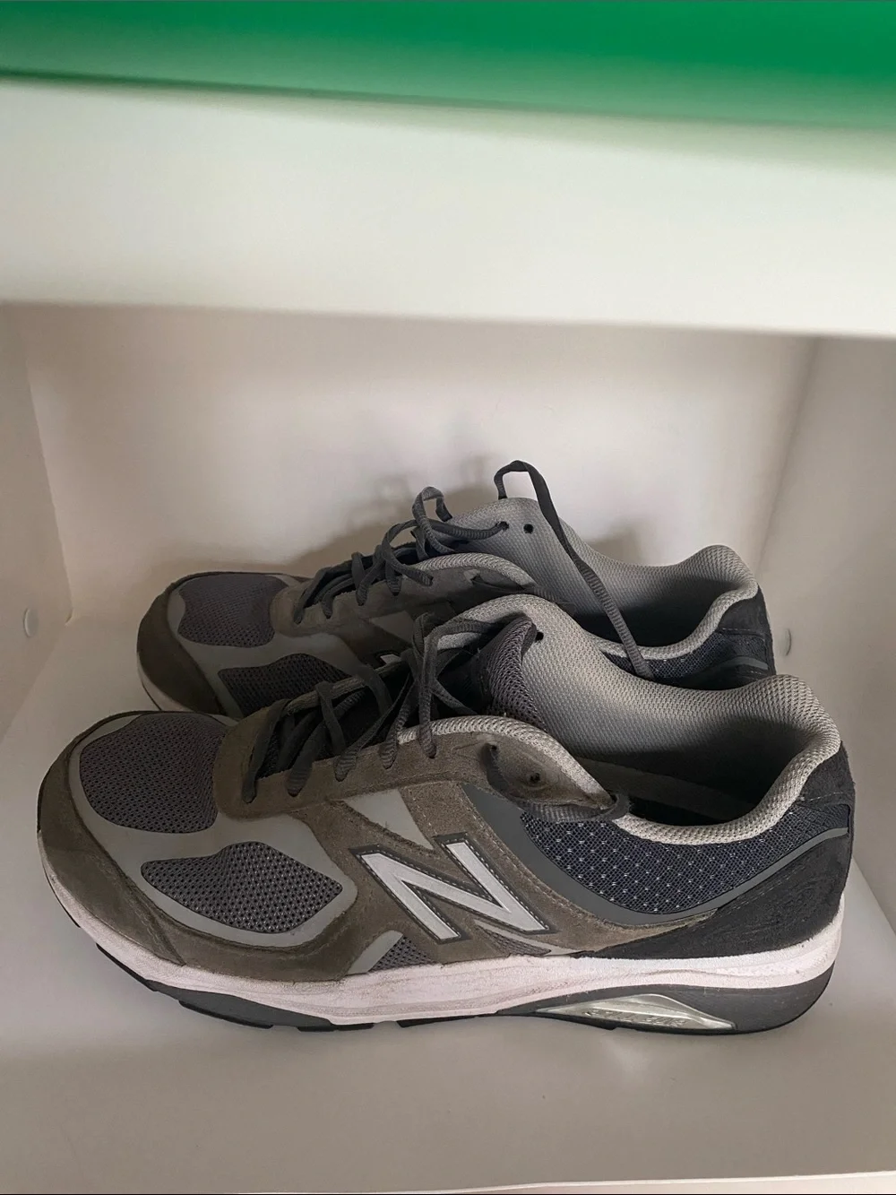 New Balance Gray Mesh & Suede Running Sneakers